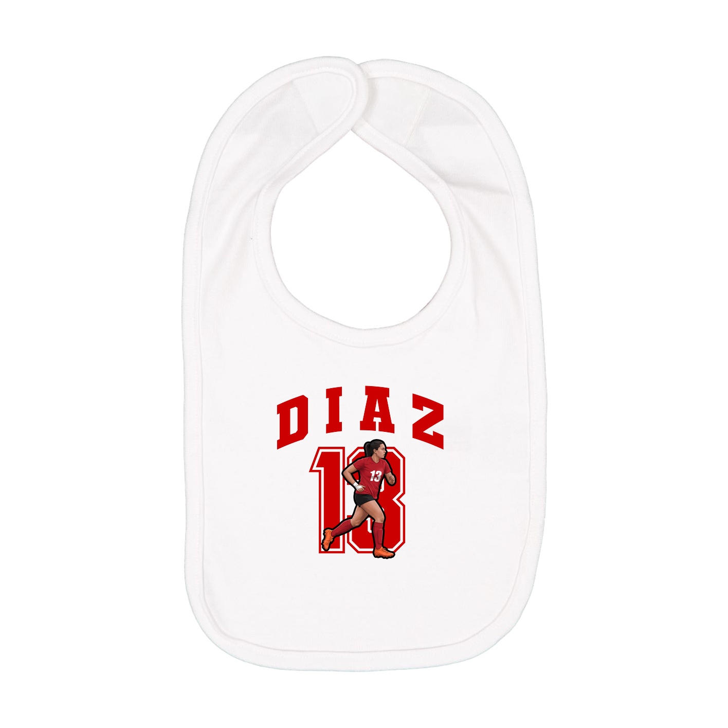 Infant Bib — Number in White