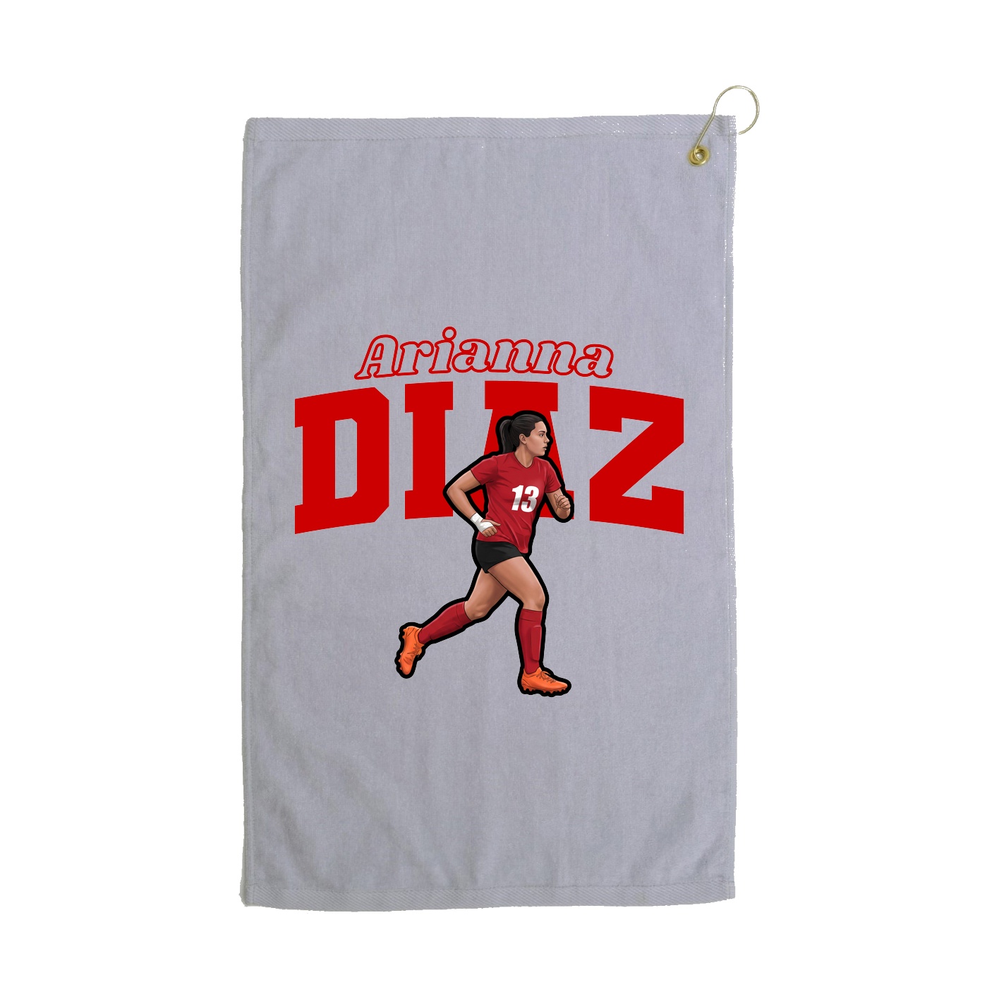 Golf Towel — Name Arch in Grey