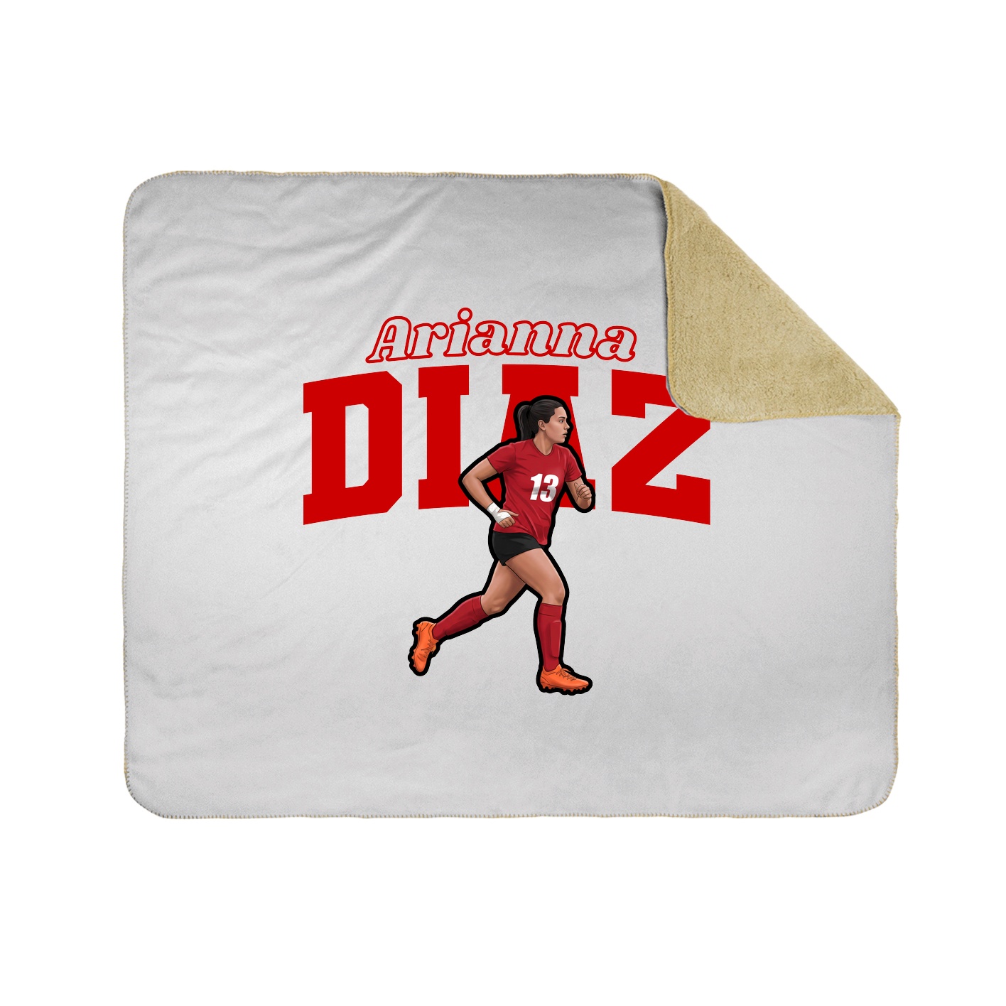 Throw Blanket — Name Arch in White
