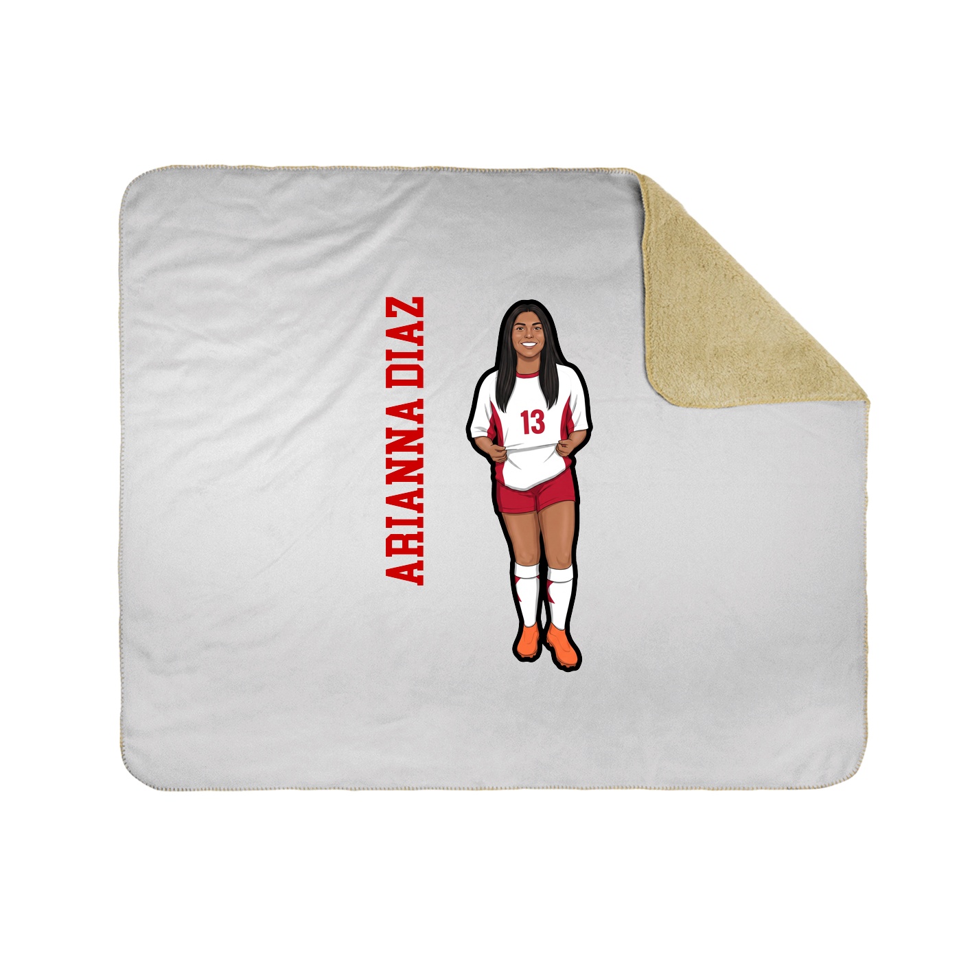 Throw Blanket — Name Vertical in White