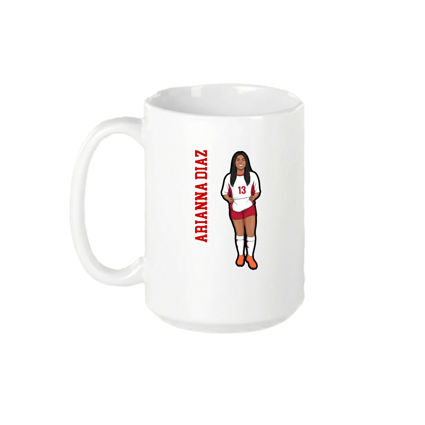 15oz Coffee Mug — Name Vertical in White