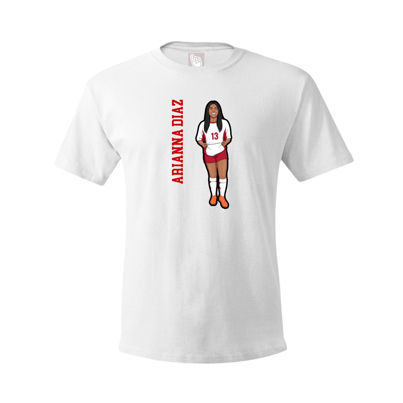 Tee — Name Vertical in White