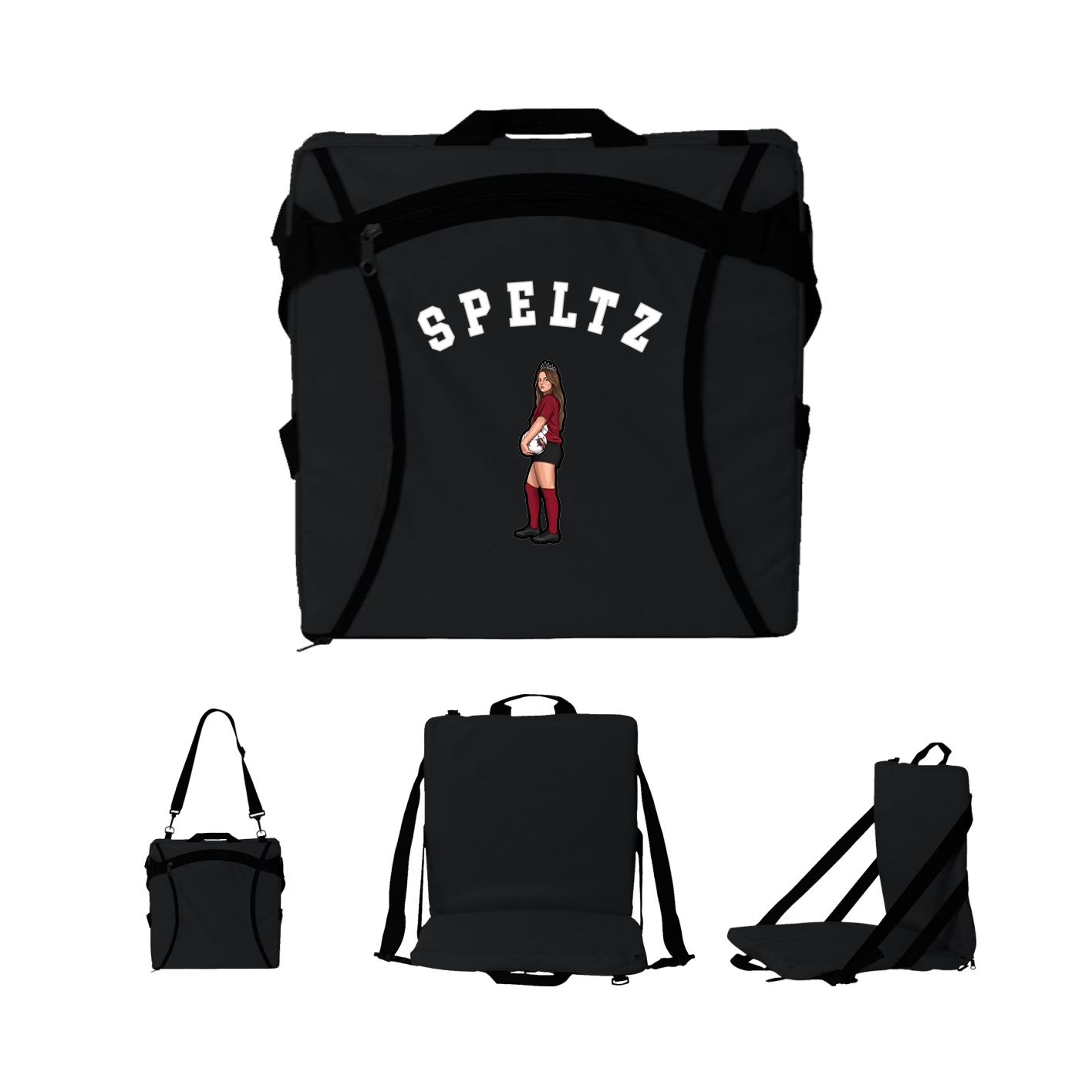Folding Stadium Seat — Shirsey Arch in Black