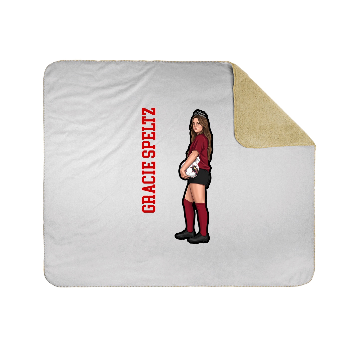 Throw Blanket — Name Vertical in White