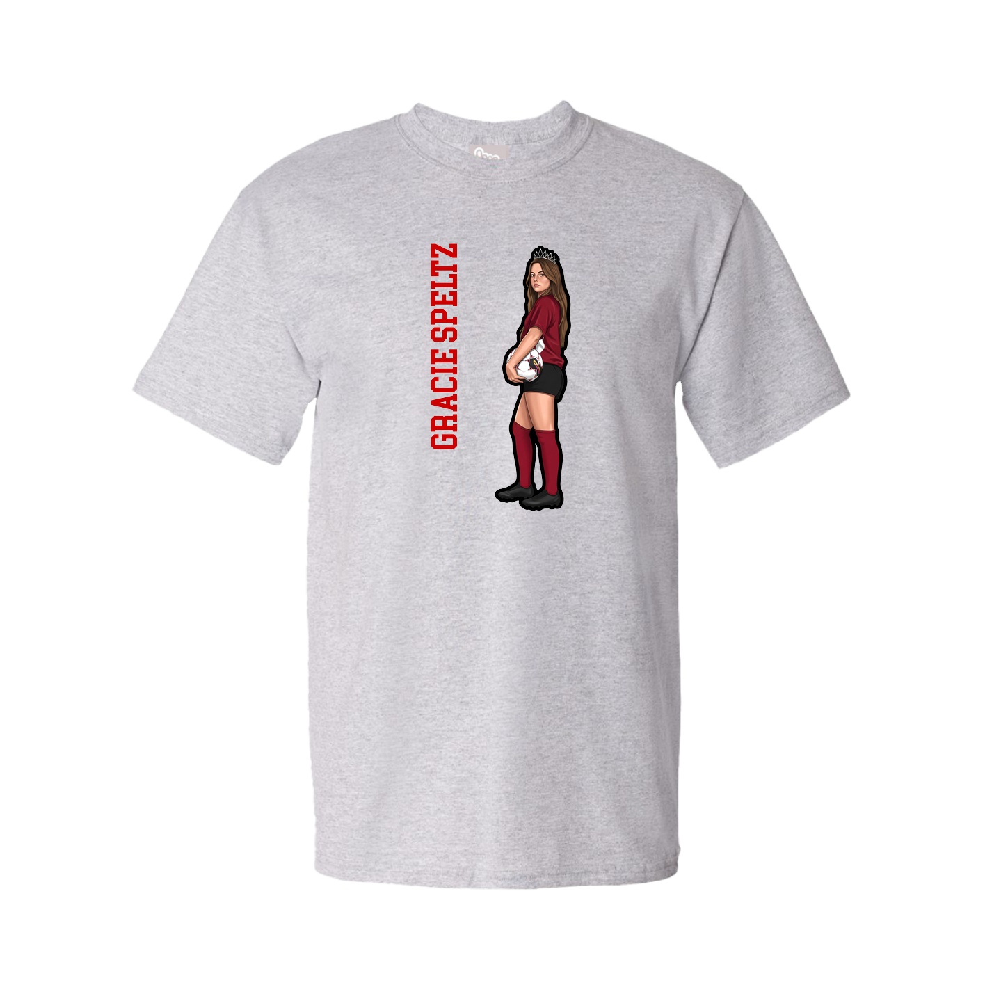 Tee — Name Vertical in Grey