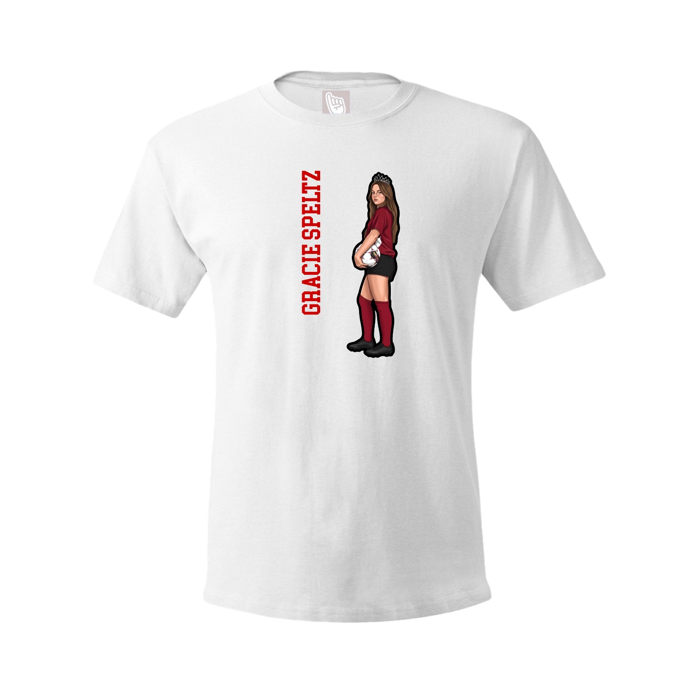 Youth Tee — Name Vertical in White
