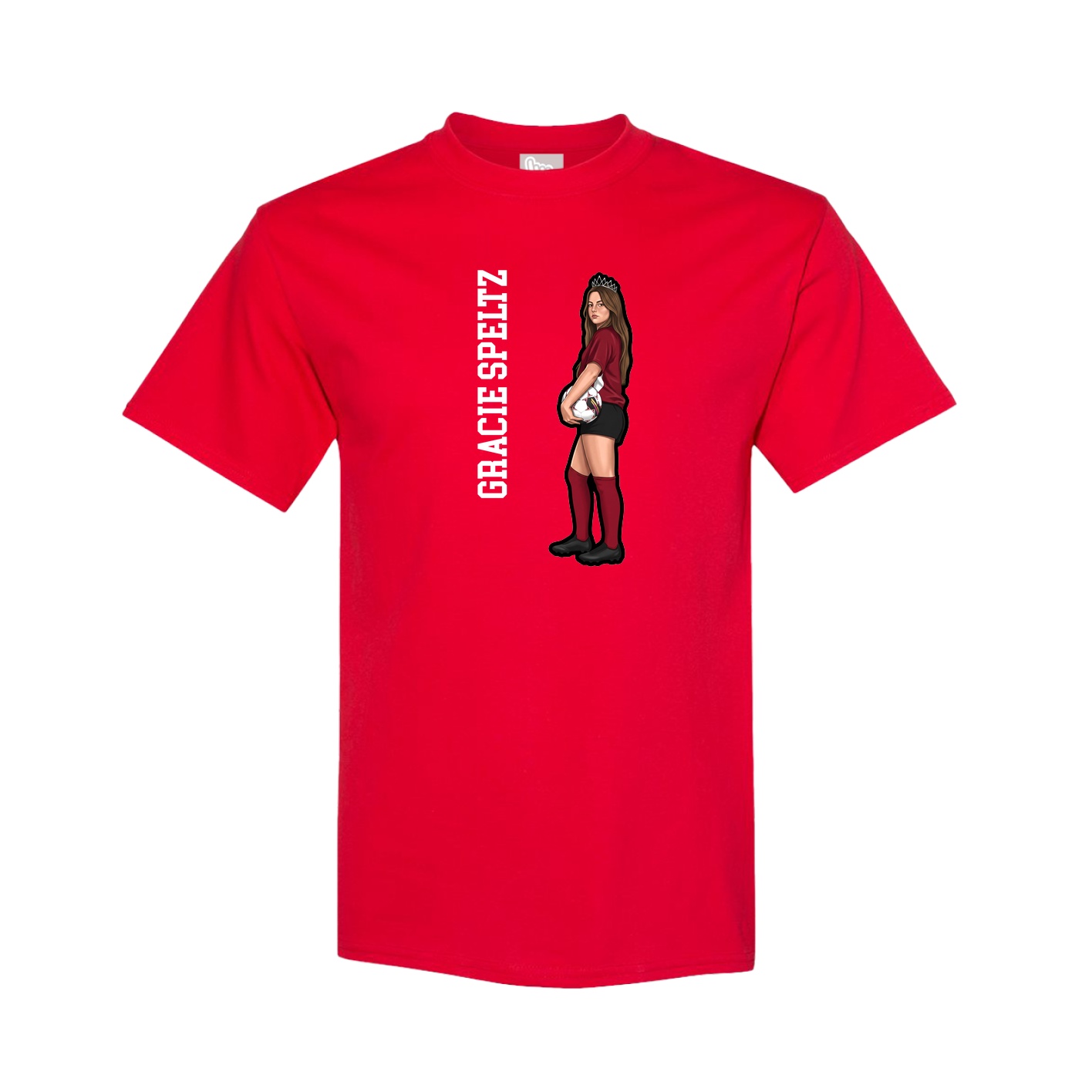 Youth Tee — Name Vertical in Red