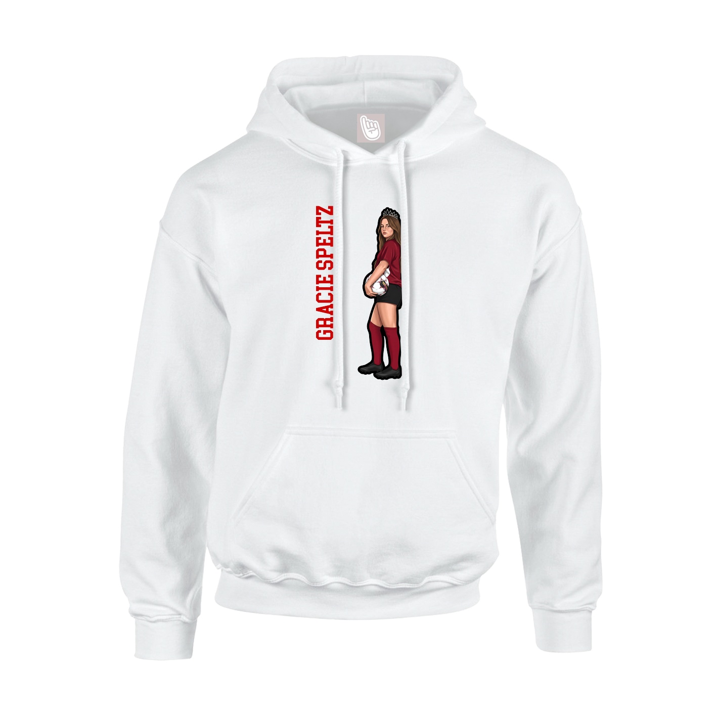 Youth Hoodie — Name Vertical in White