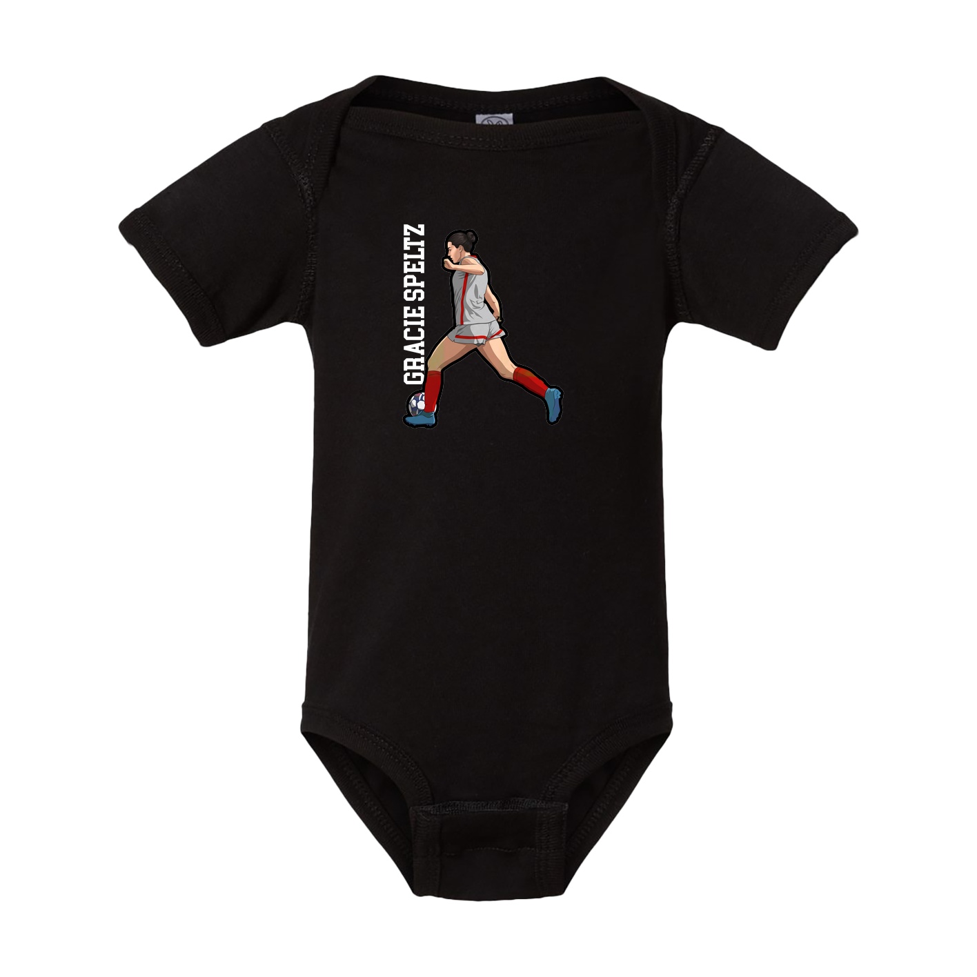 Baby Onesie — Name Vertical in Black