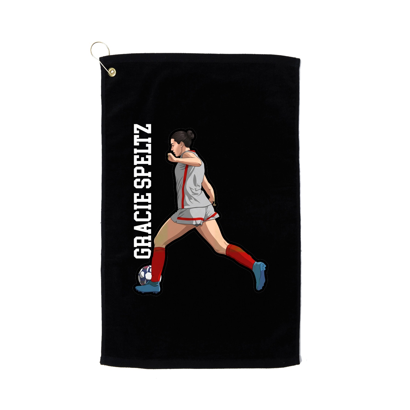 Golf Towel — Name Vertical in Black