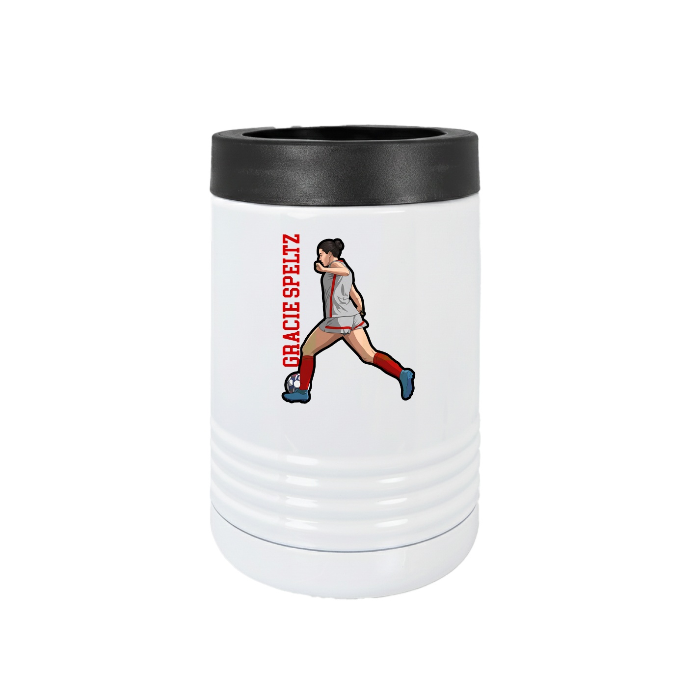 Beverage Holder — Name Vertical in White