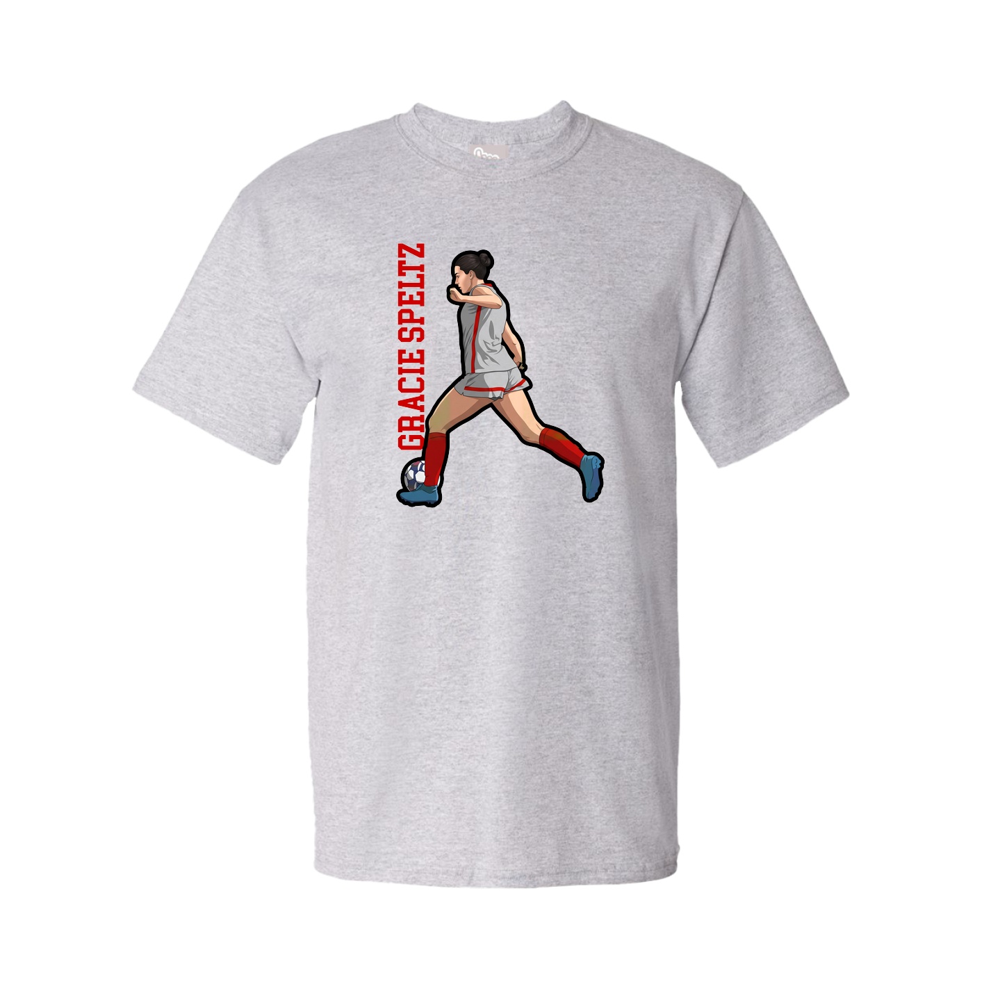 Youth Tee — Name Vertical in Grey