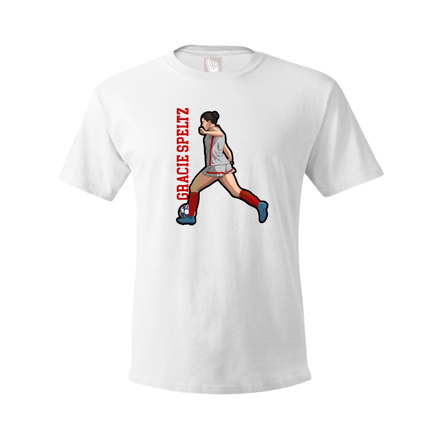 Youth Tee — Name Vertical in White