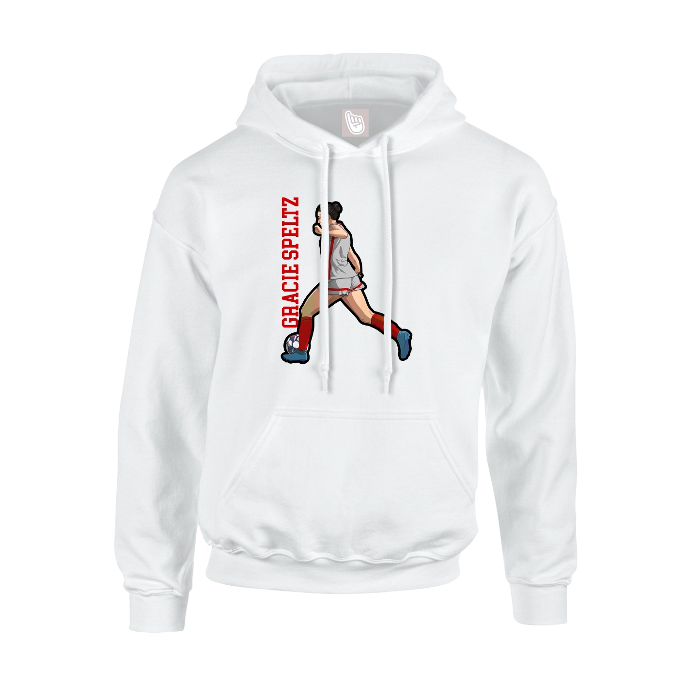 Youth Hoodie — Name Vertical in White