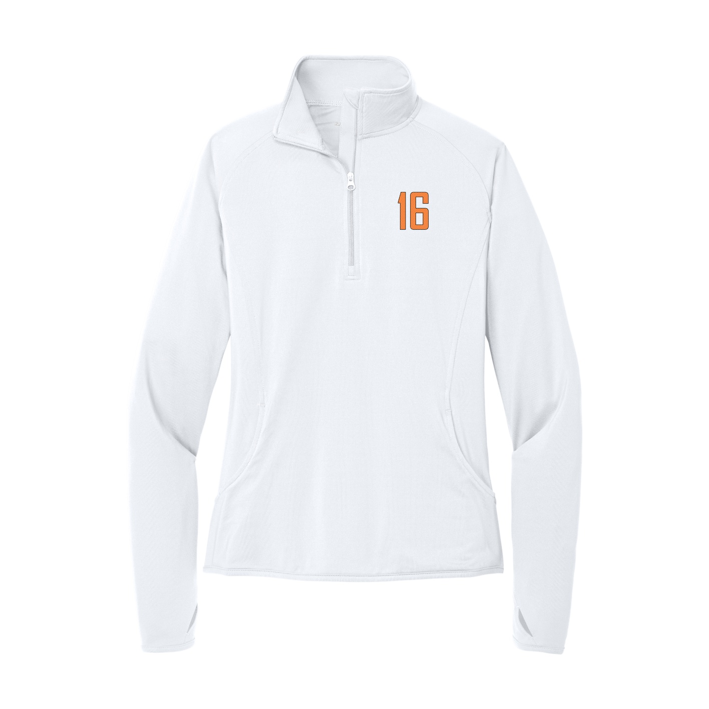Women's Q-Zip Pullover — Front Shirsy in White