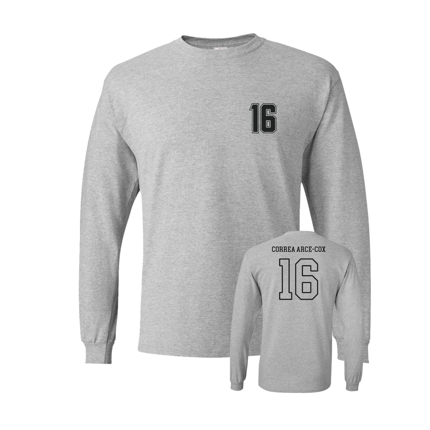 Long Sleeve Tee — Chest Back in Grey