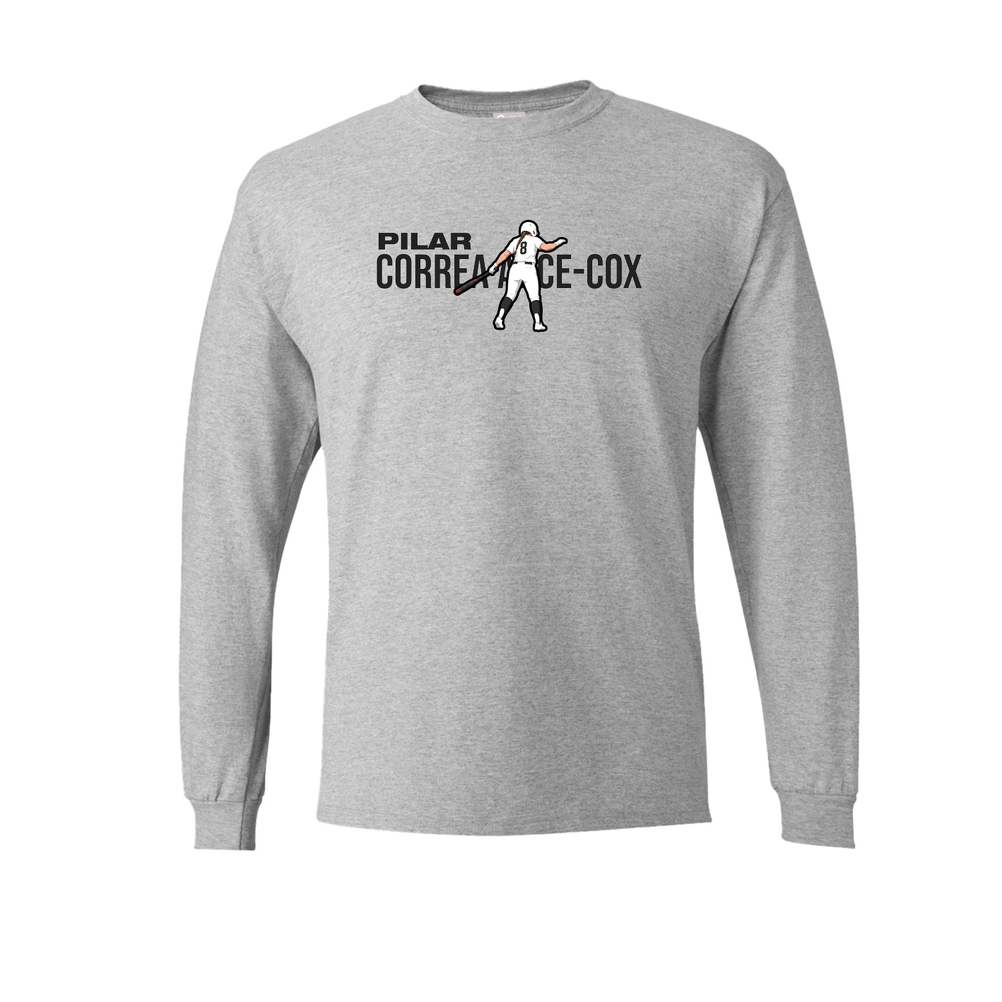 Long Sleeve Tee — Player Name in Grey