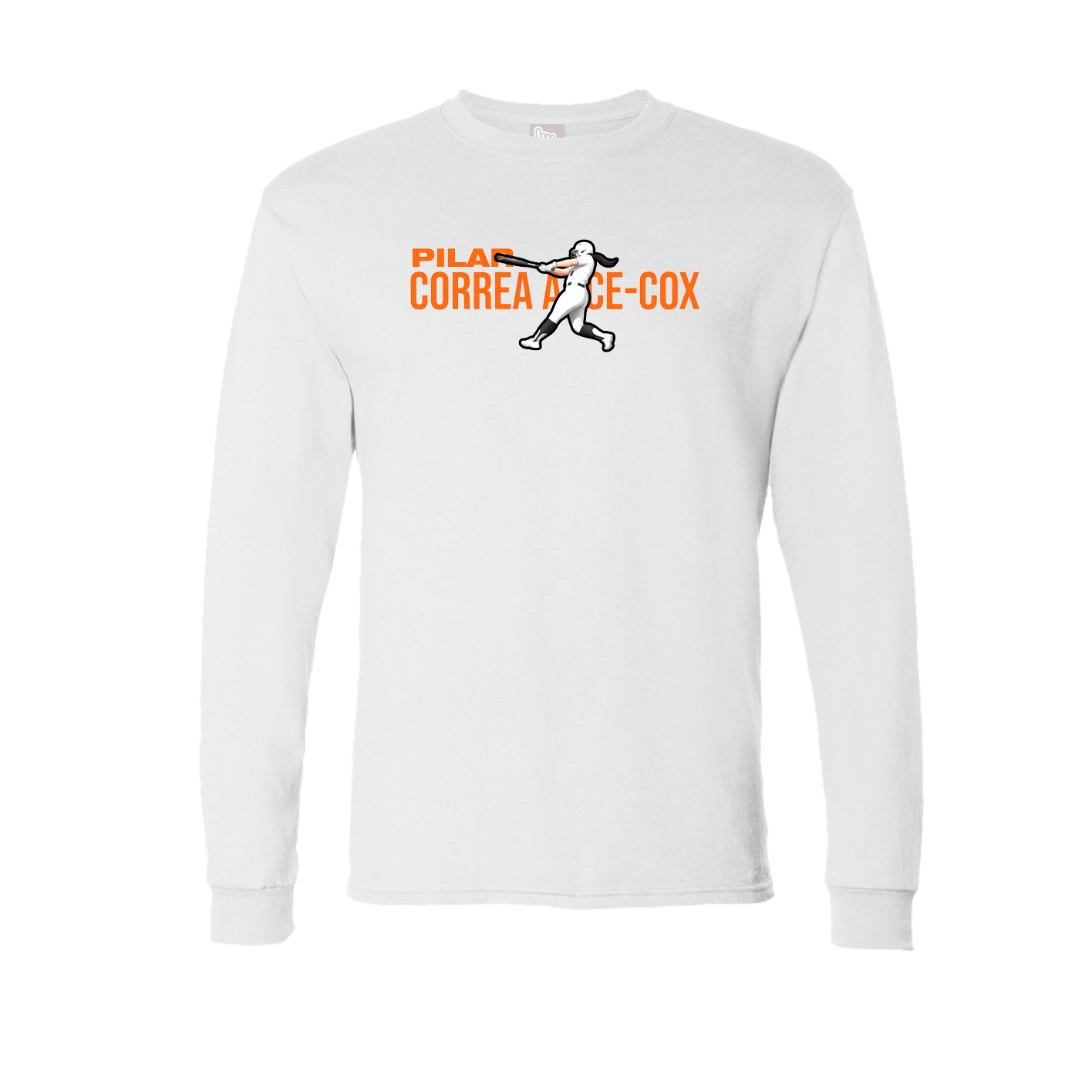 Long Sleeve Tee — Player Name in White