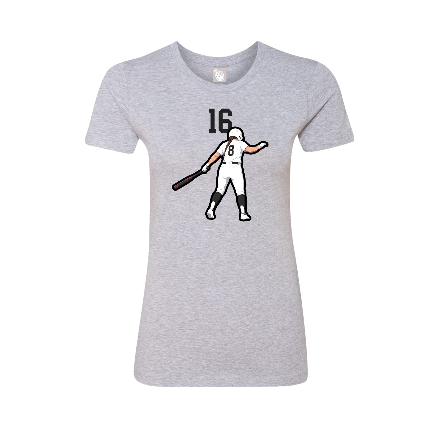 Fitted Women's Tee — Number Top in Grey