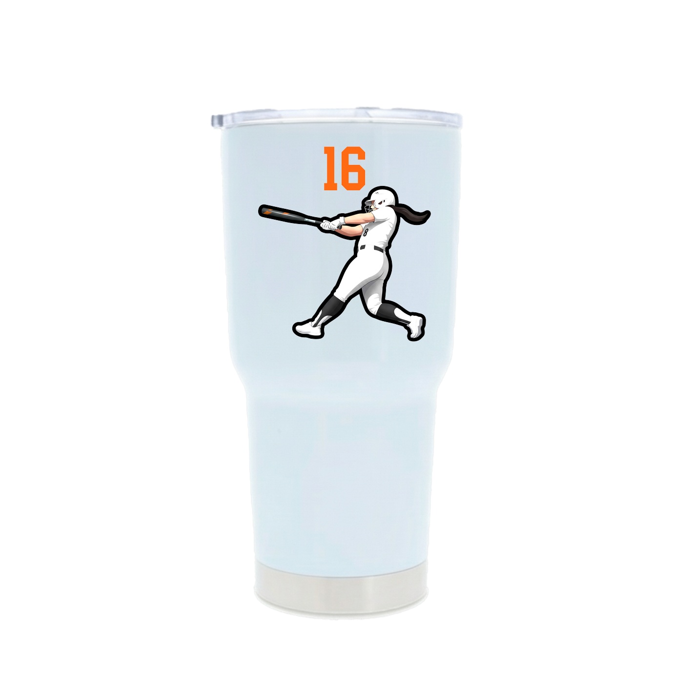 30oz Stainless Steel Tumbler — Number Top in White