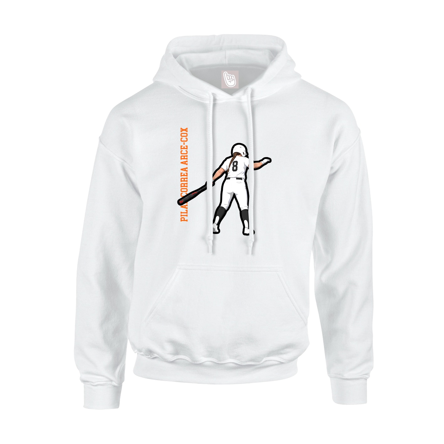Hoodie — Name Vertical in White