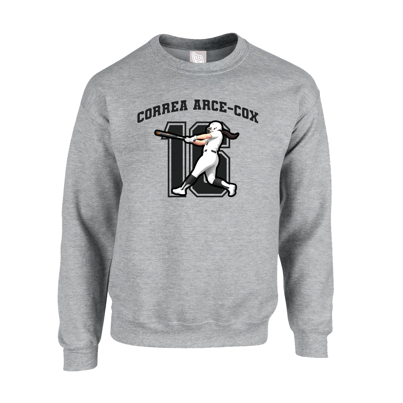 Fleece Crew — Number in Grey