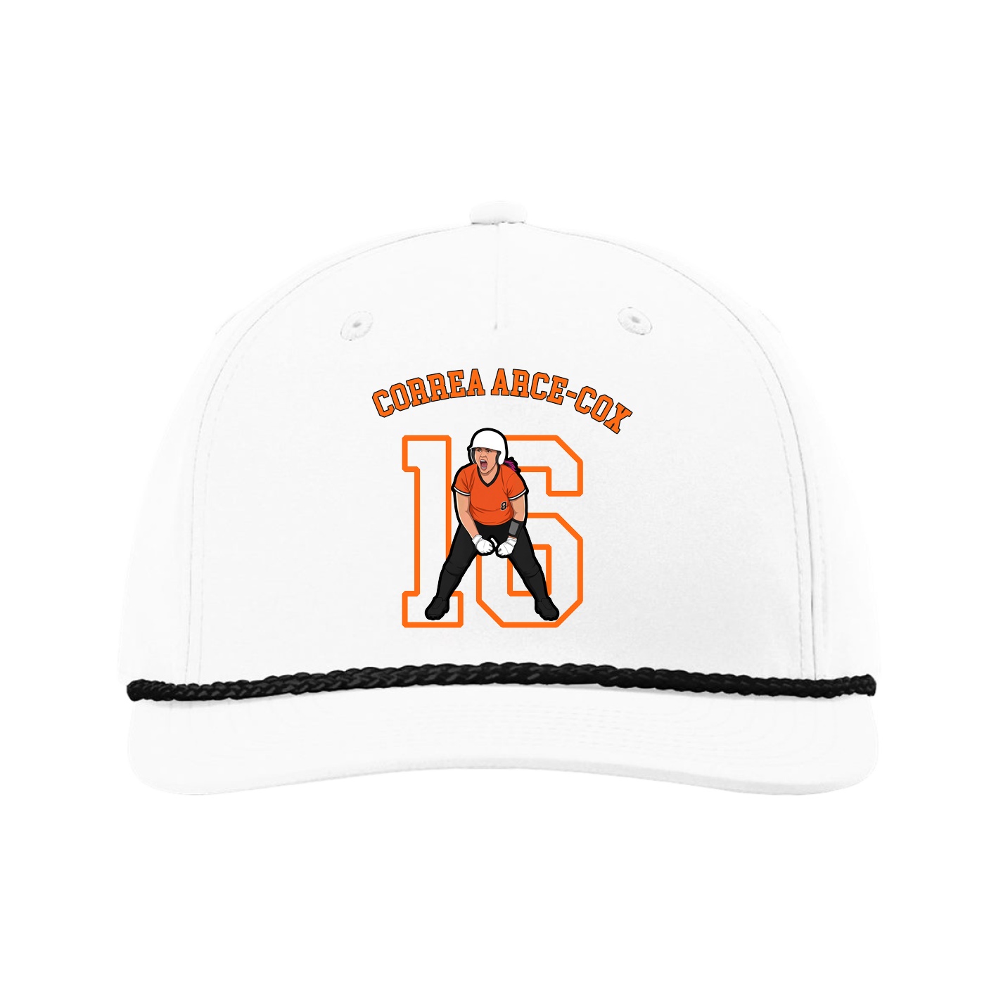 Five-Panel Classic Rope Cap — Shirsey Arch in White