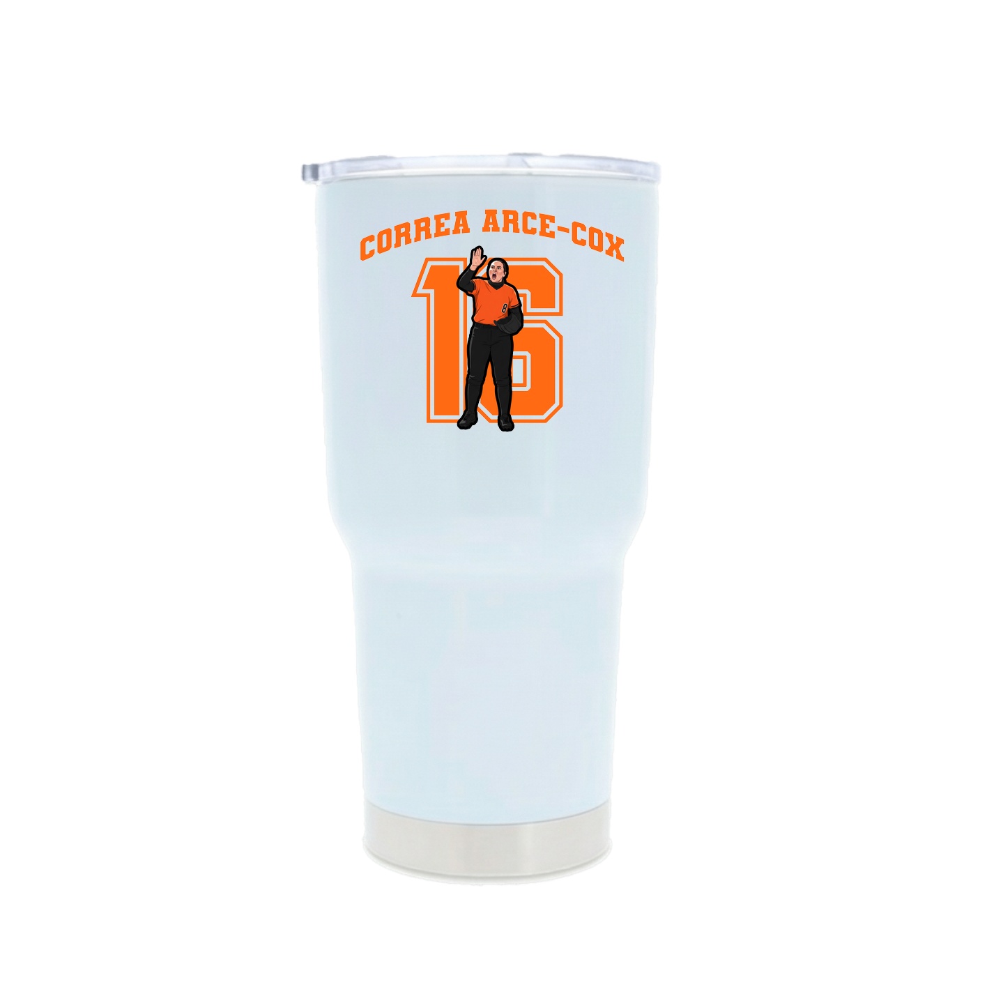 30oz Stainless Steel Tumbler — Number in White