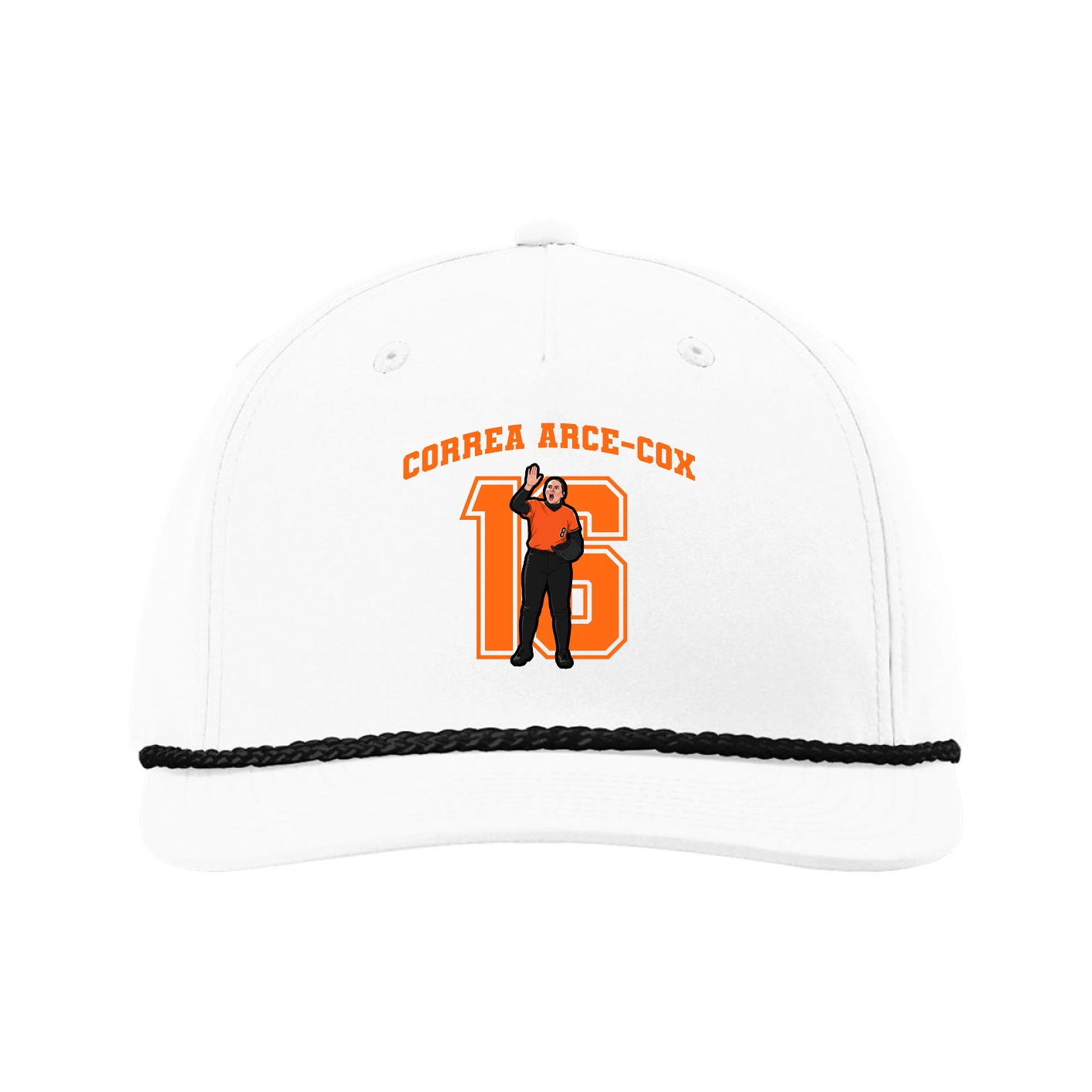 Five-Panel Classic Rope Cap — Number in White