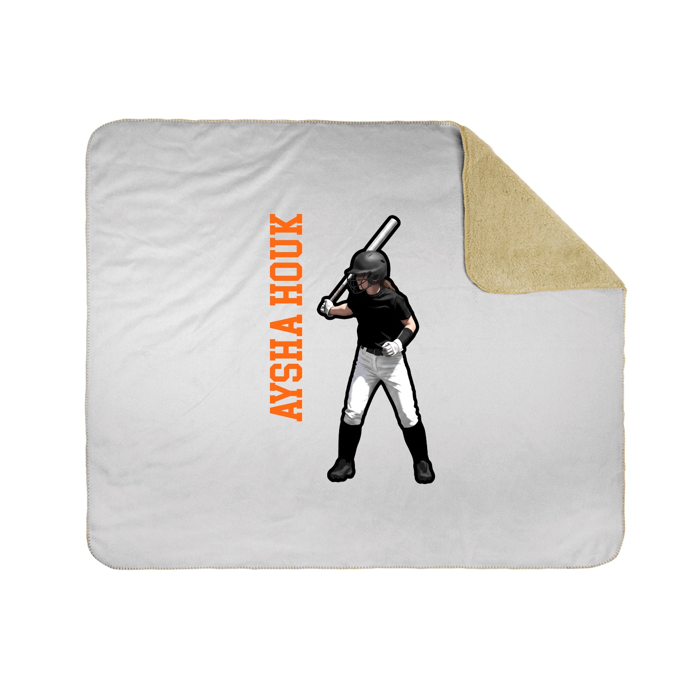Throw Blanket — Name Vertical in White
