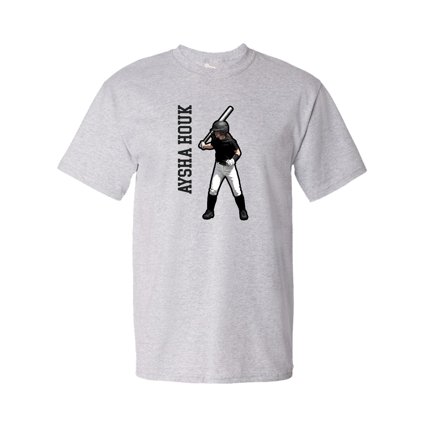 Tee — Name Vertical in Grey