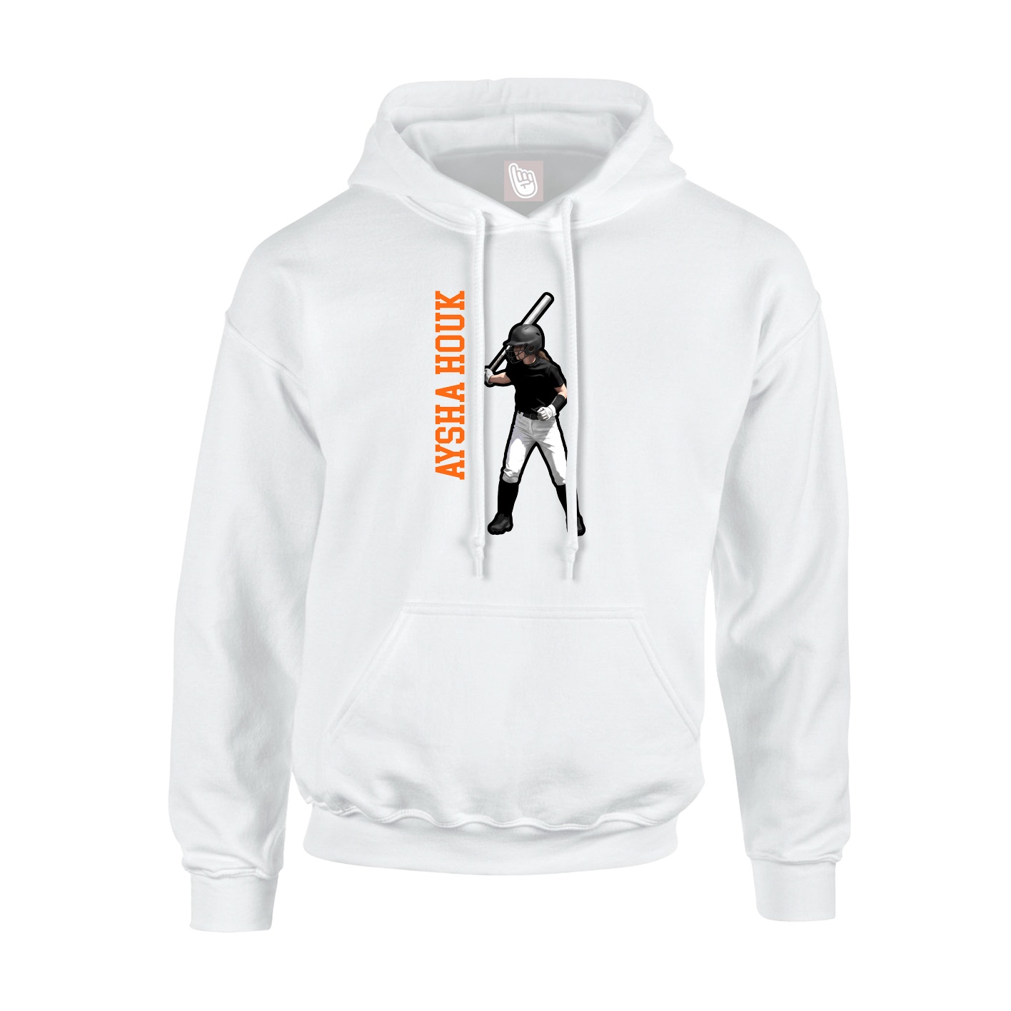 Hoodie — Name Vertical in White