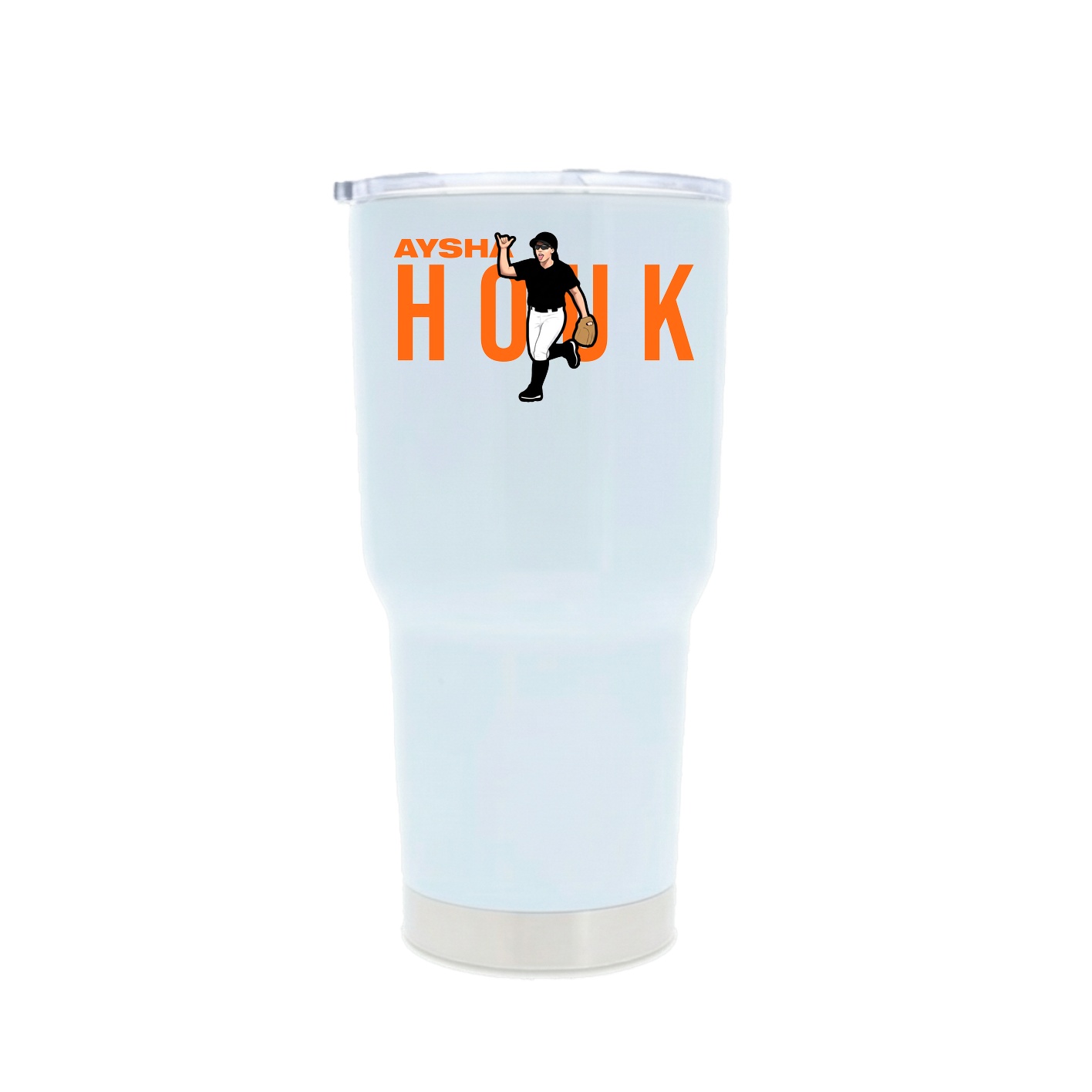 30oz Stainless Steel Tumbler — Player Name in White
