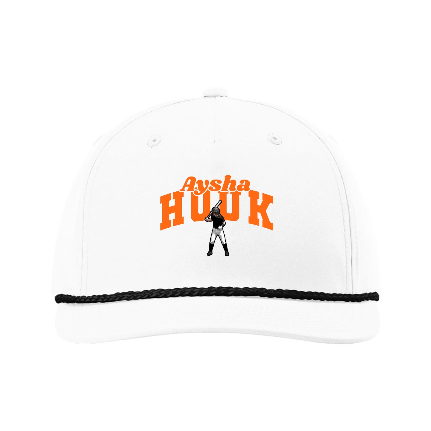 Five-Panel Classic Rope Cap — Signature Arch in White