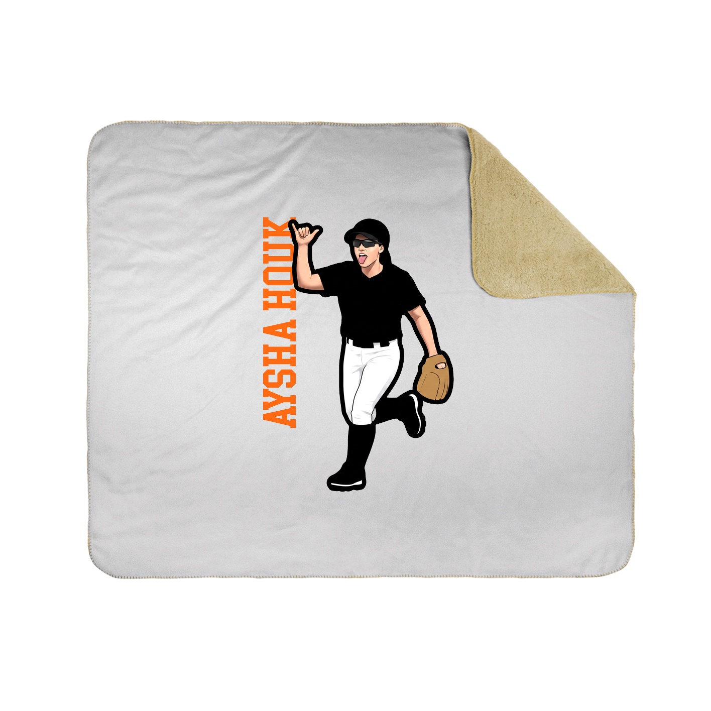 Throw Blanket — Name Vertical in White