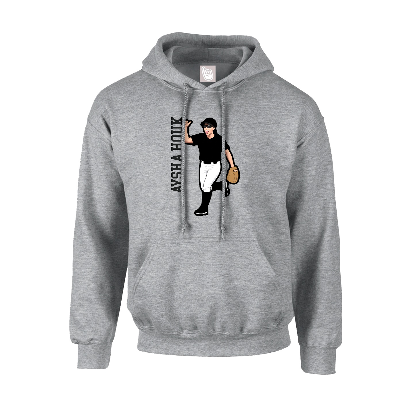 Youth Hoodie — Name Vertical in Grey