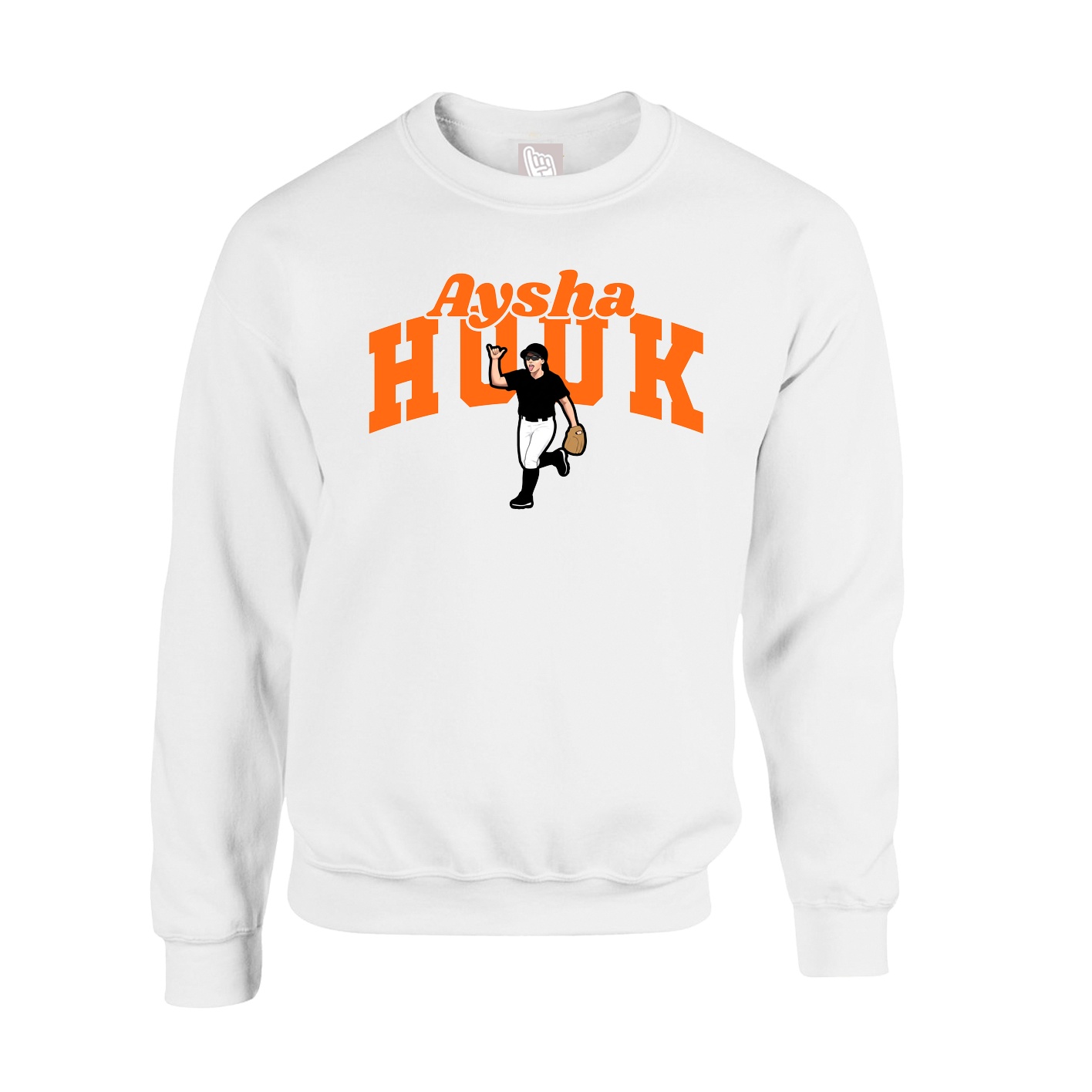 Fleece Crew — Signature Arch in White
