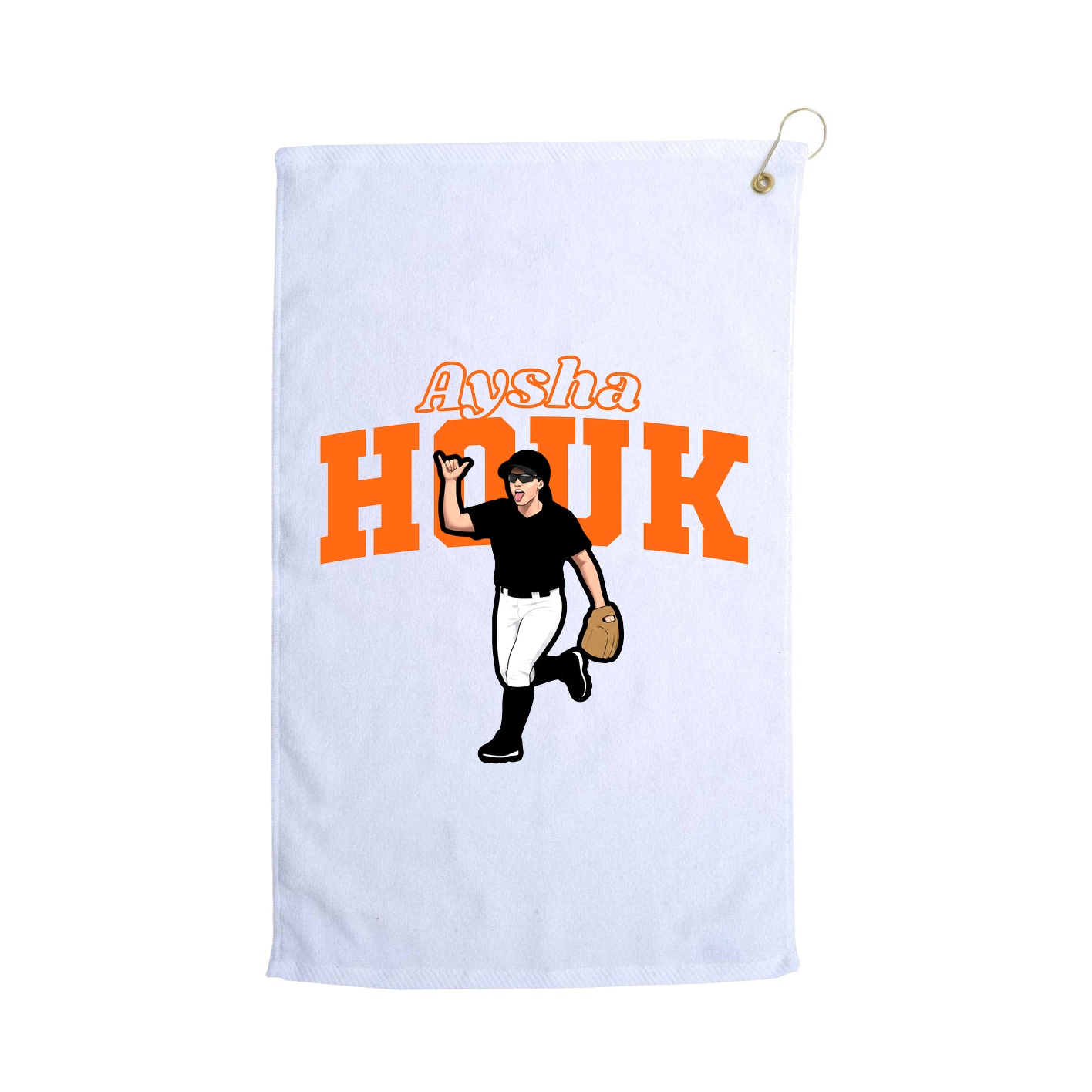 Golf Towel — Name Arch in White
