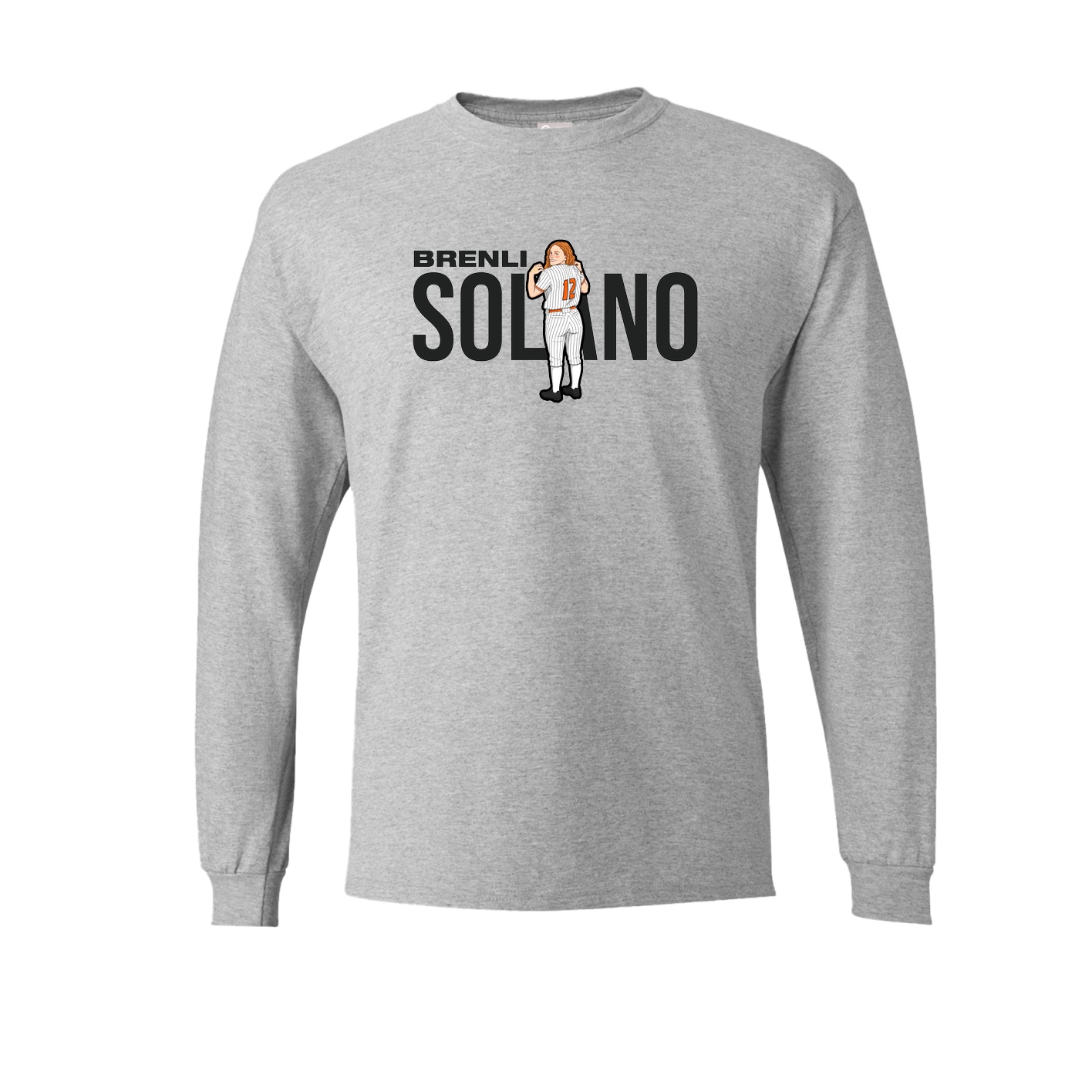 Long Sleeve Tee — Player Name in Grey