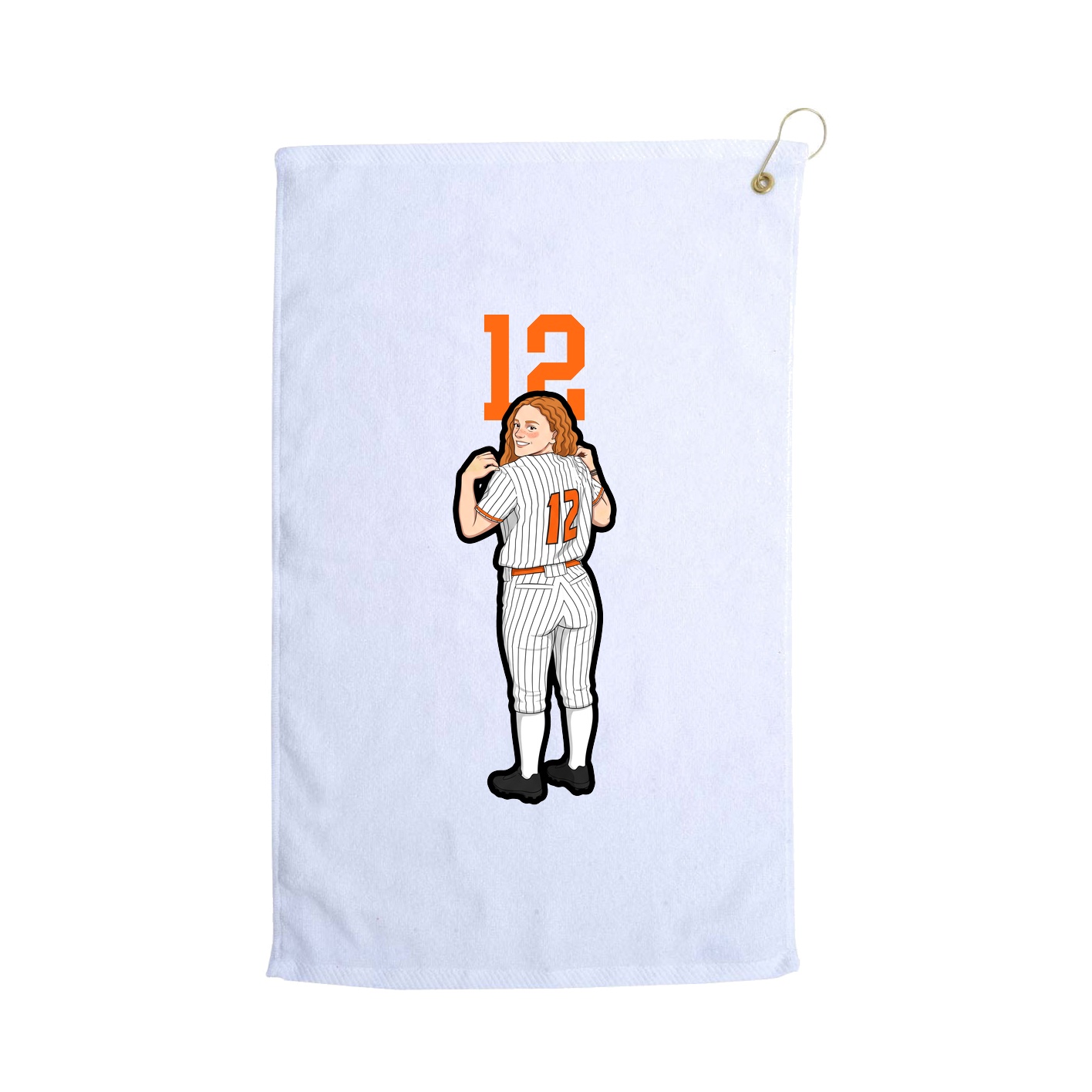 Golf Towel — Number Top in White