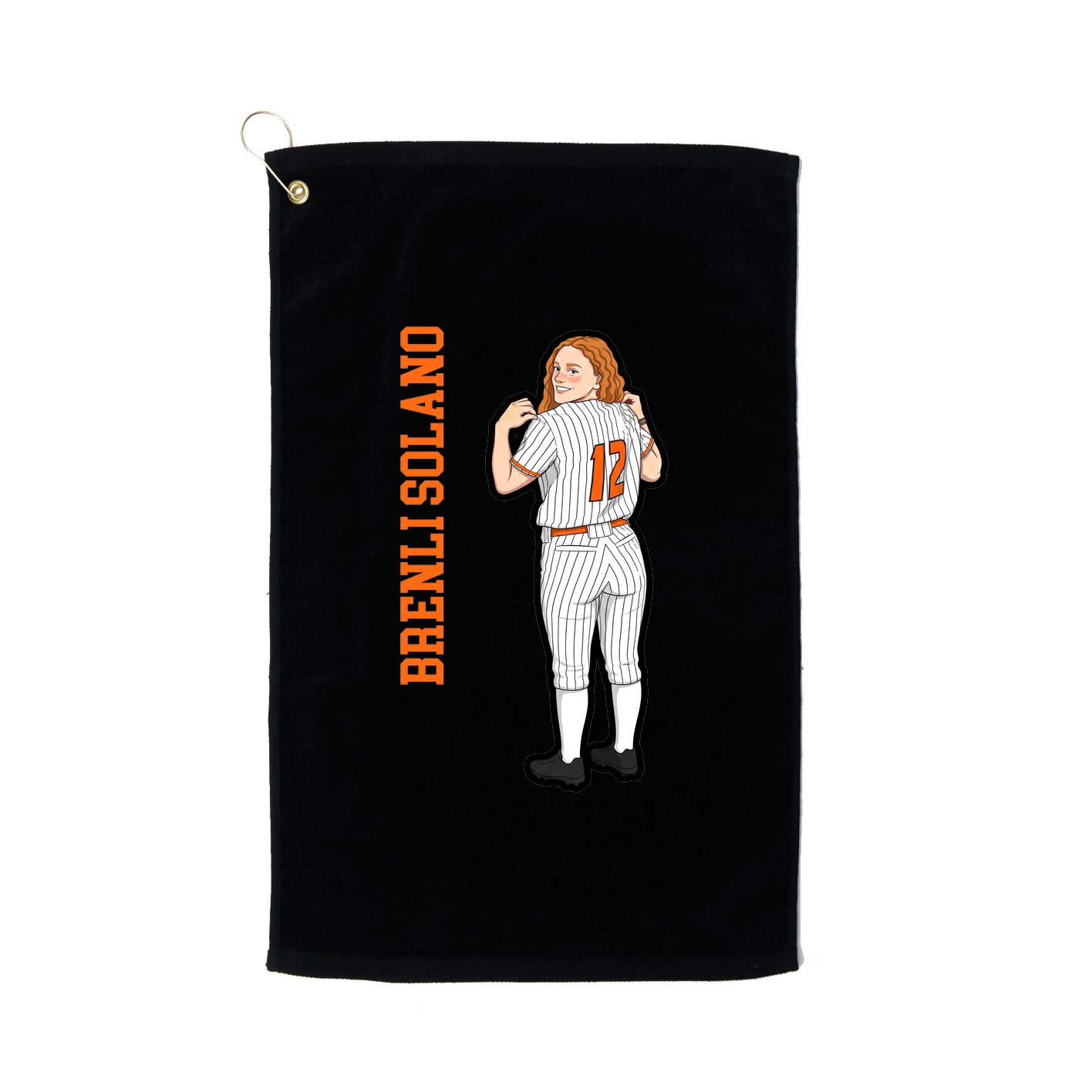 Golf Towel — Name Vertical in Black