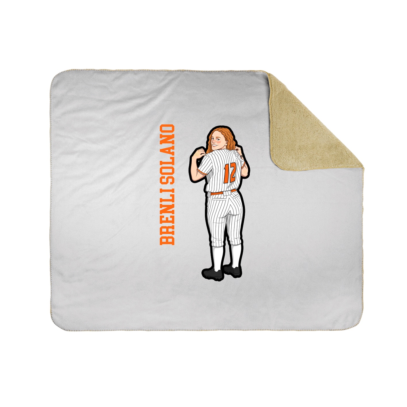 Throw Blanket — Name Vertical in White