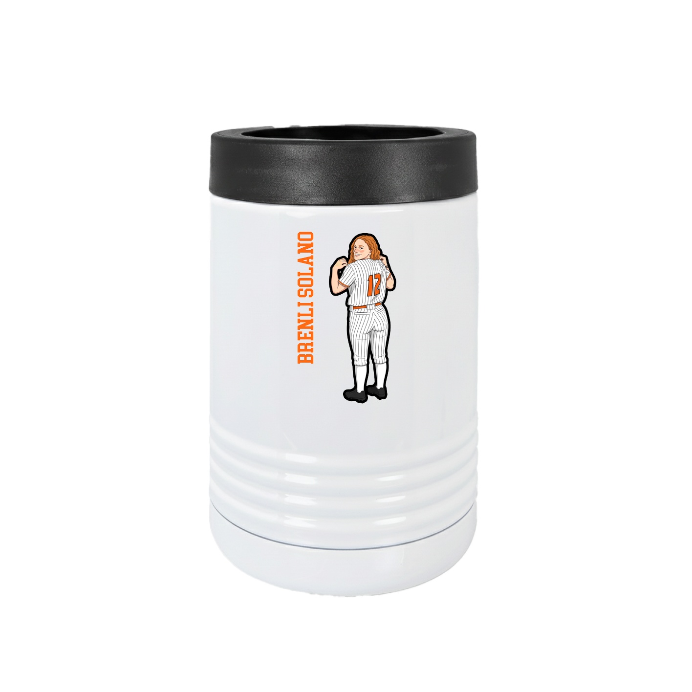 Beverage Holder — Name Vertical in White