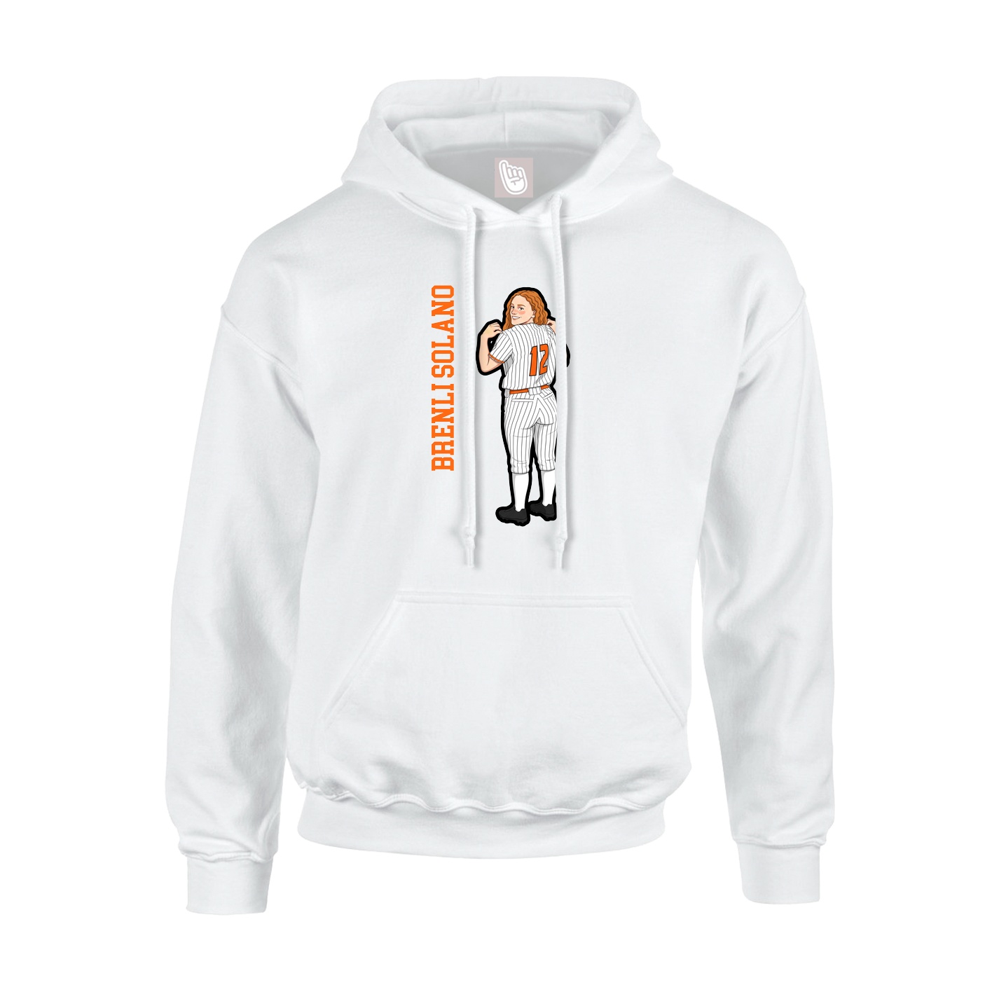 Hoodie — Name Vertical in White