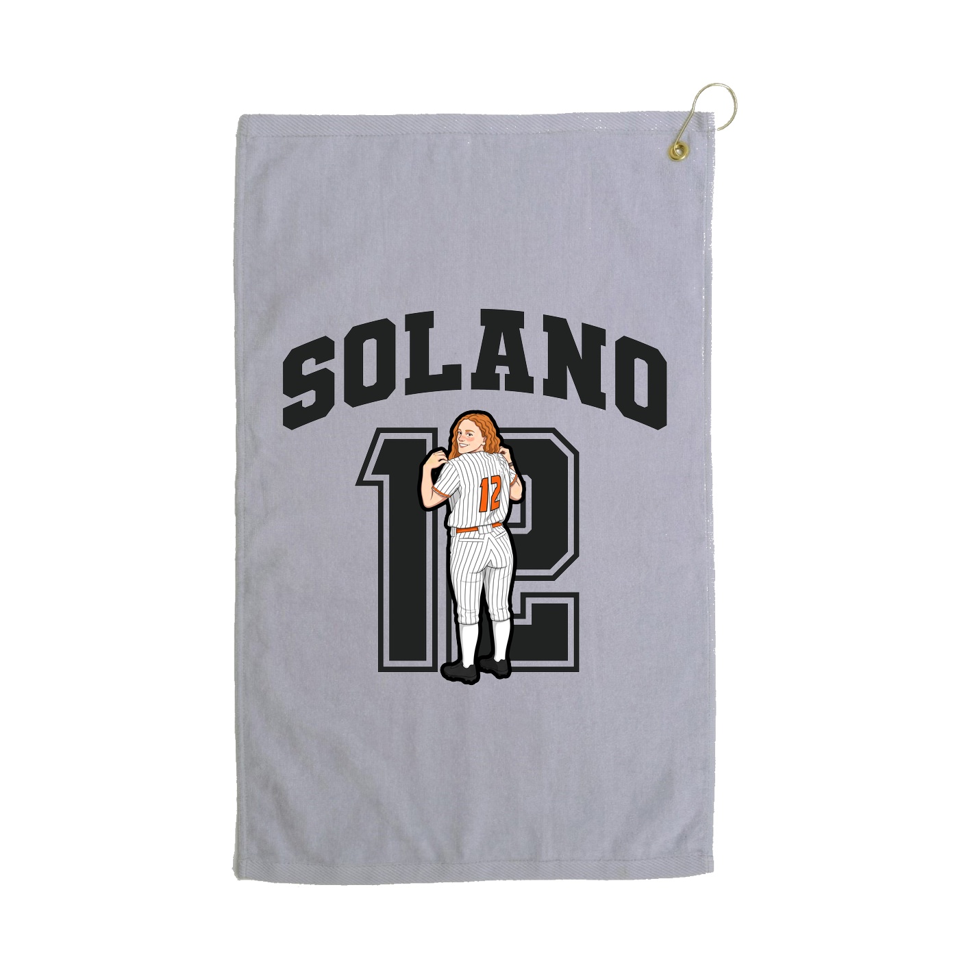 Golf Towel — Number in Grey