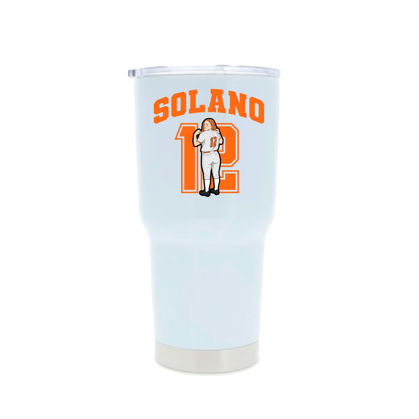 30oz Stainless Steel Tumbler — Number in White