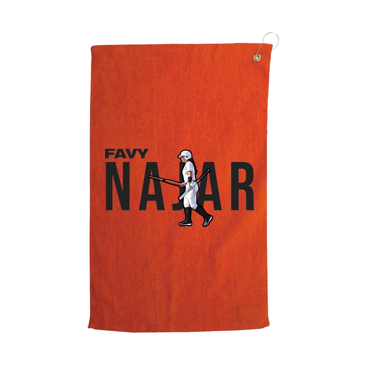 Golf Towel — Player Name in Orange