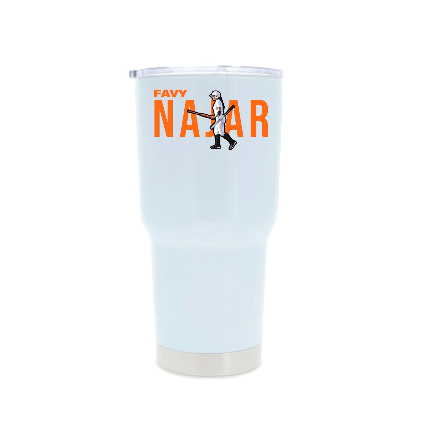 30oz Stainless Steel Tumbler — Player Name in White