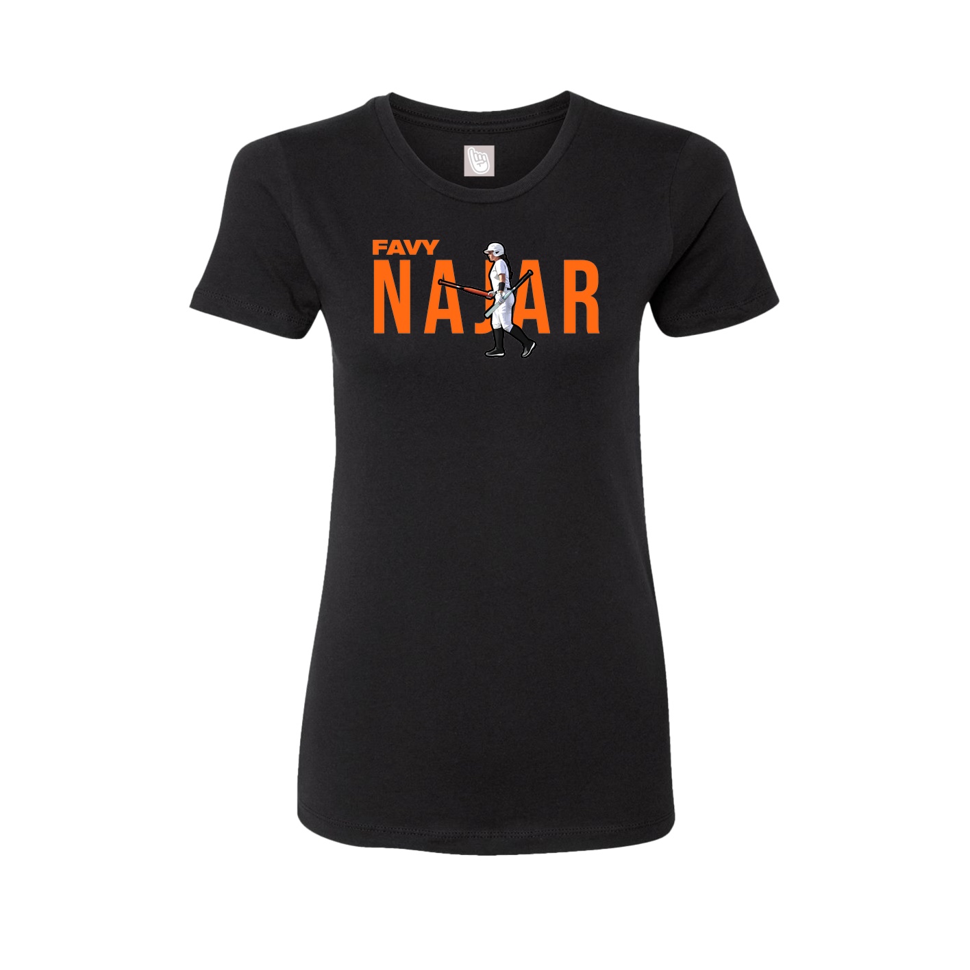 Fitted Women's Tee — Player Name in Black