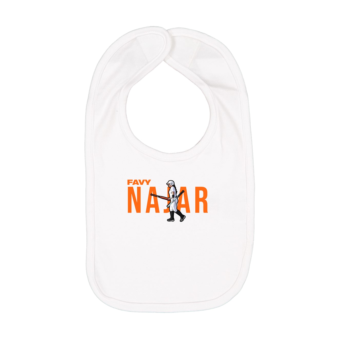 Infant Bib — Player Name in White